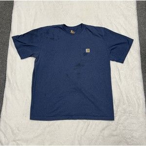 Carhartt Shirt Original Fit Size 2XL Heavyweight Workwear Pocket Blue K87-413